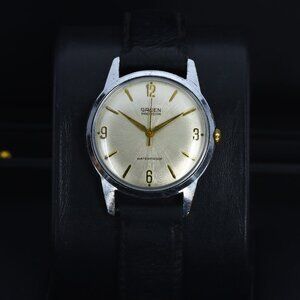 Gruen Precision Vintage 33mm, Silver Sunburst Dial - Stainless Steel on Strap